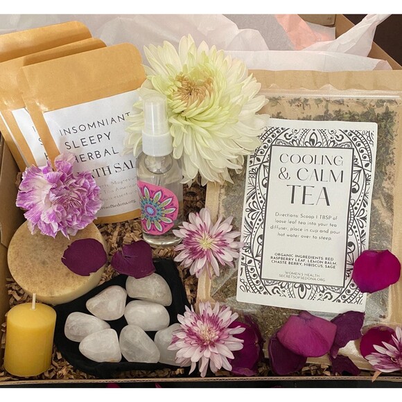 Holistic Christmas Gift Set, Crystals, Herbal Soap, Beeswax Candle, Bath Salts - Picture 1 of 10